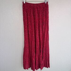 Vintage Lucia Lukken Broomskirt Skirt Women Large Floral Tiered Boho 90s Cottage